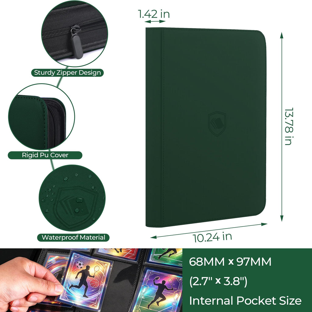 Card Binder 2 Pack, Holds 540 Cards for Each, 500 Card Sleeves INCLUDED