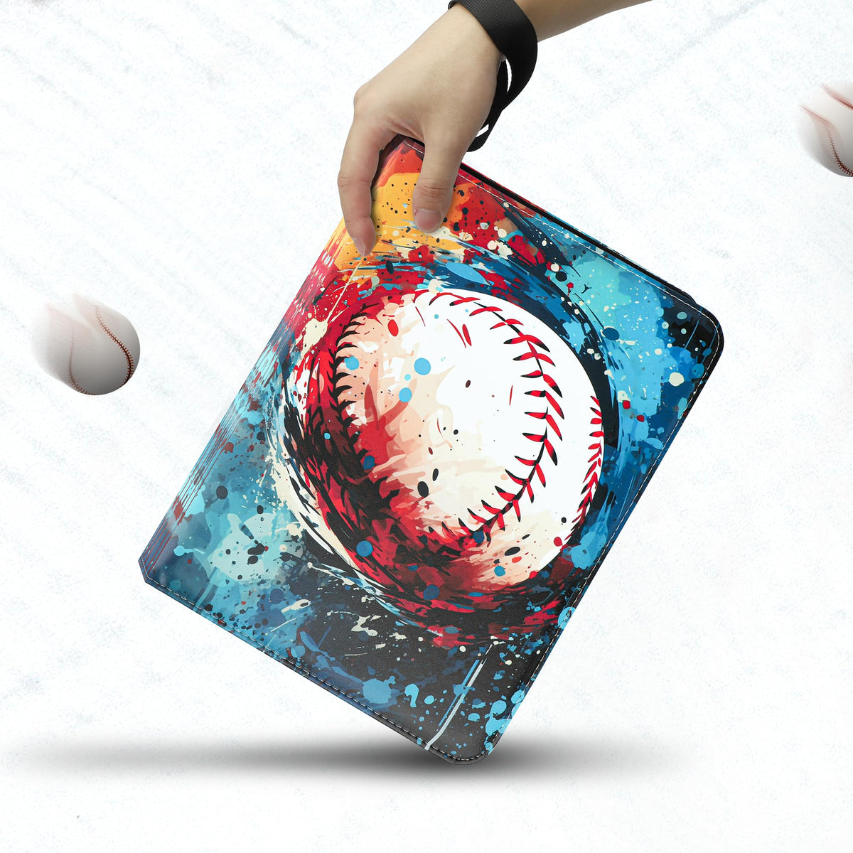 9 Pockets Trading Card Binder with Sleeves Card Organizer, 900 Double Sided Pocket PU Card Collection Binder, Baseball Binder,for Sports Card, MTG, TCG Yugioh Card (Blue)