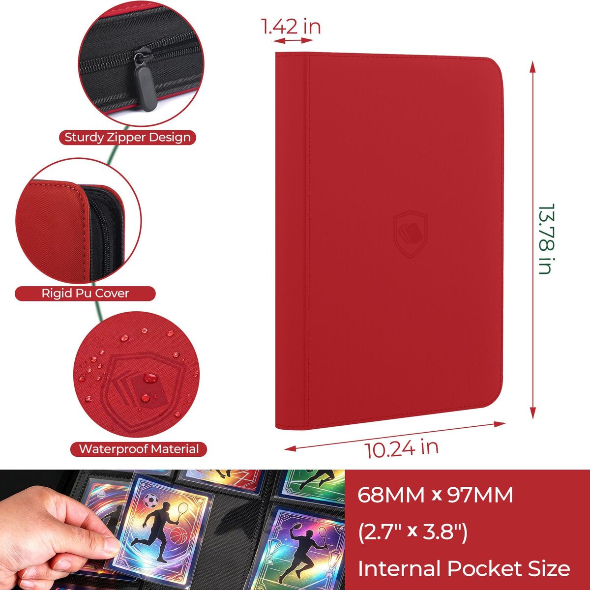 Card Binder 2 Pack, Holds 540 Cards for Each, 500 Card Sleeves INCLUDED