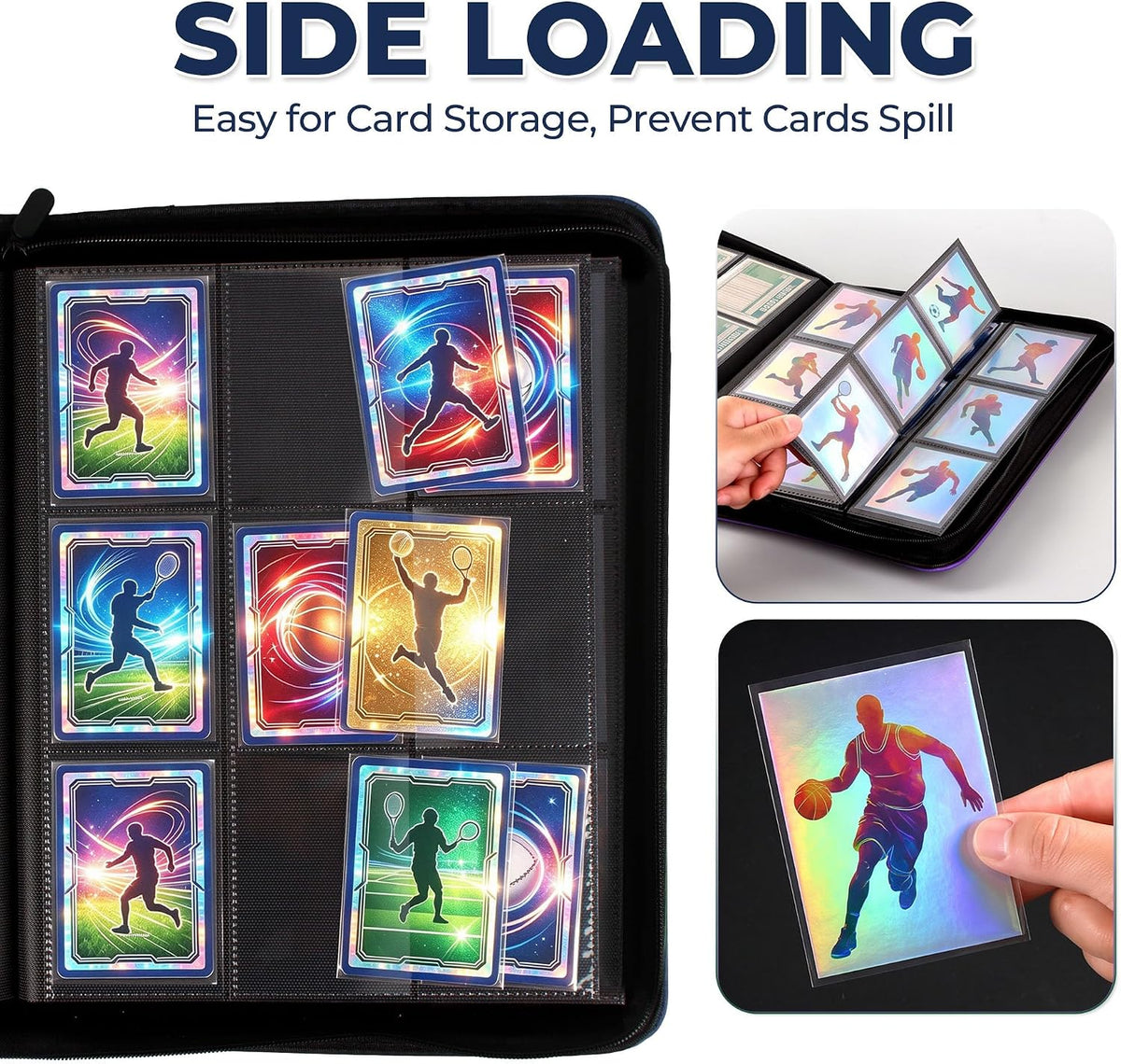 Card Binder 2 Pack, Holds 540 Cards for Each, 500 Card Sleeves INCLUDED