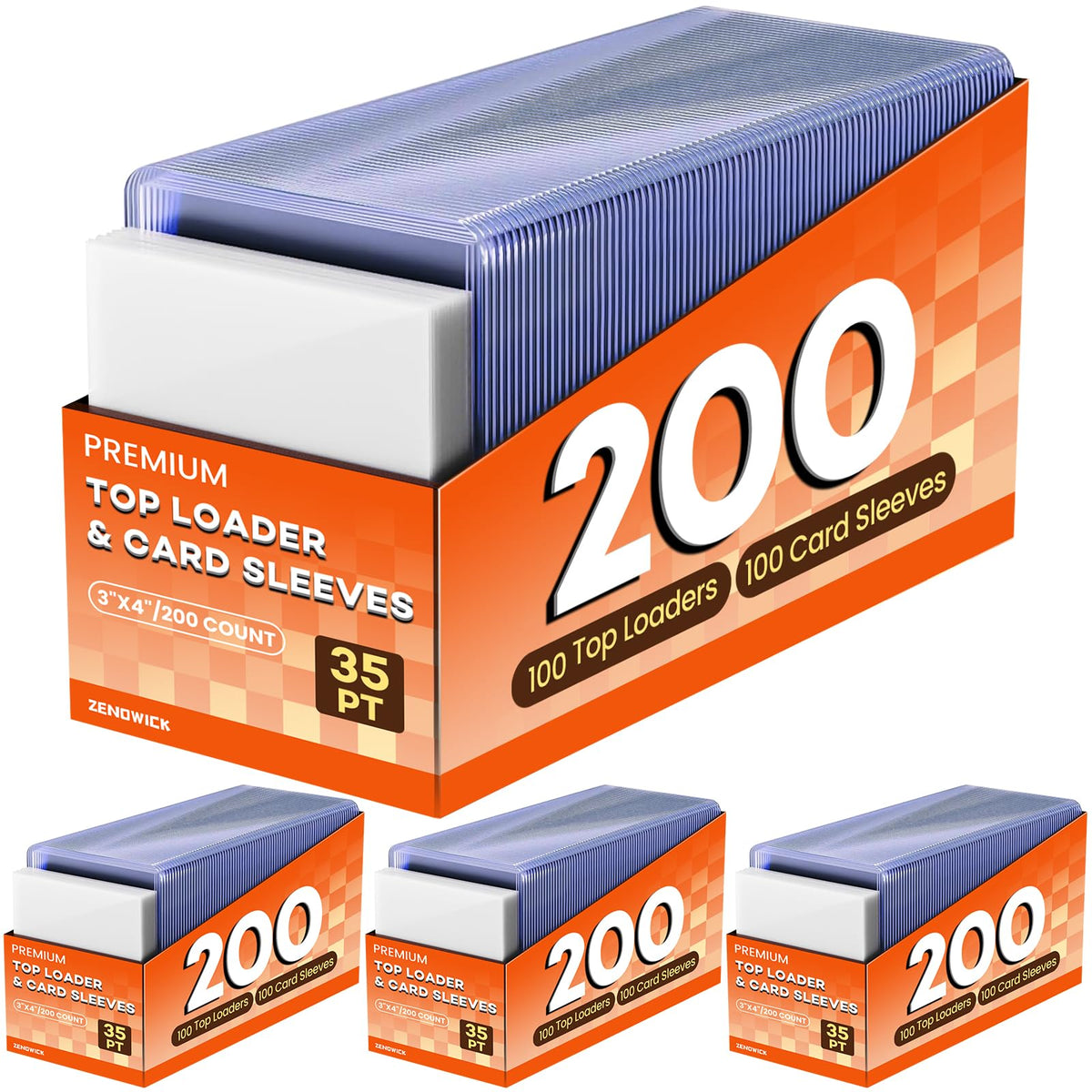 1600 Card Sleeves Top Loaders for Cards, 3" x 4" Hard Plastic Toploaders