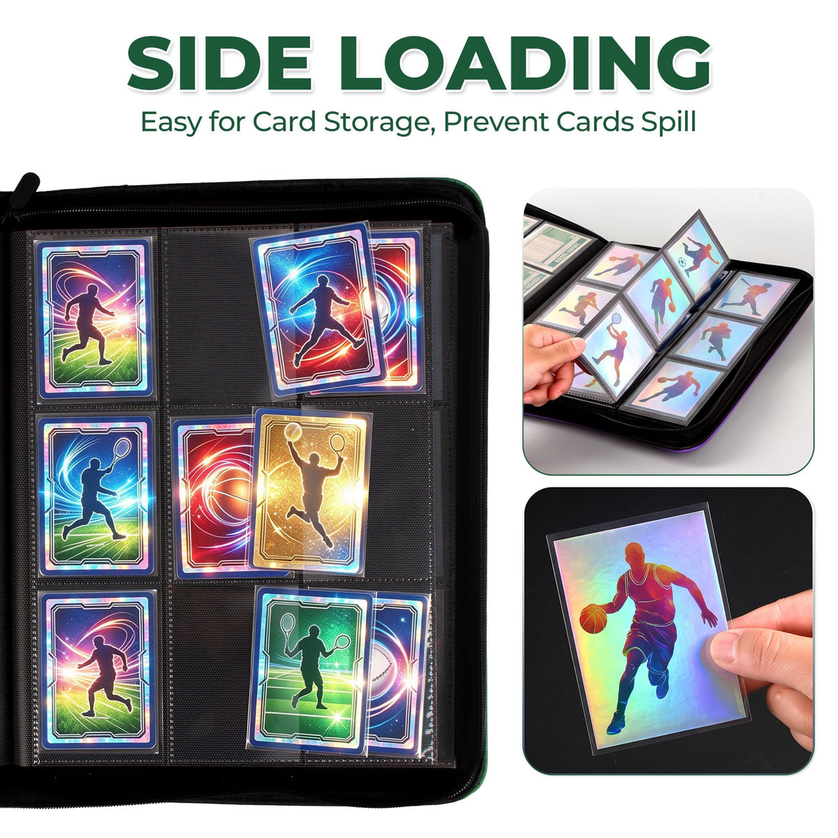 Card Binder 2 Pack, Holds 540 Cards for Each, 500 Card Sleeves INCLUDED