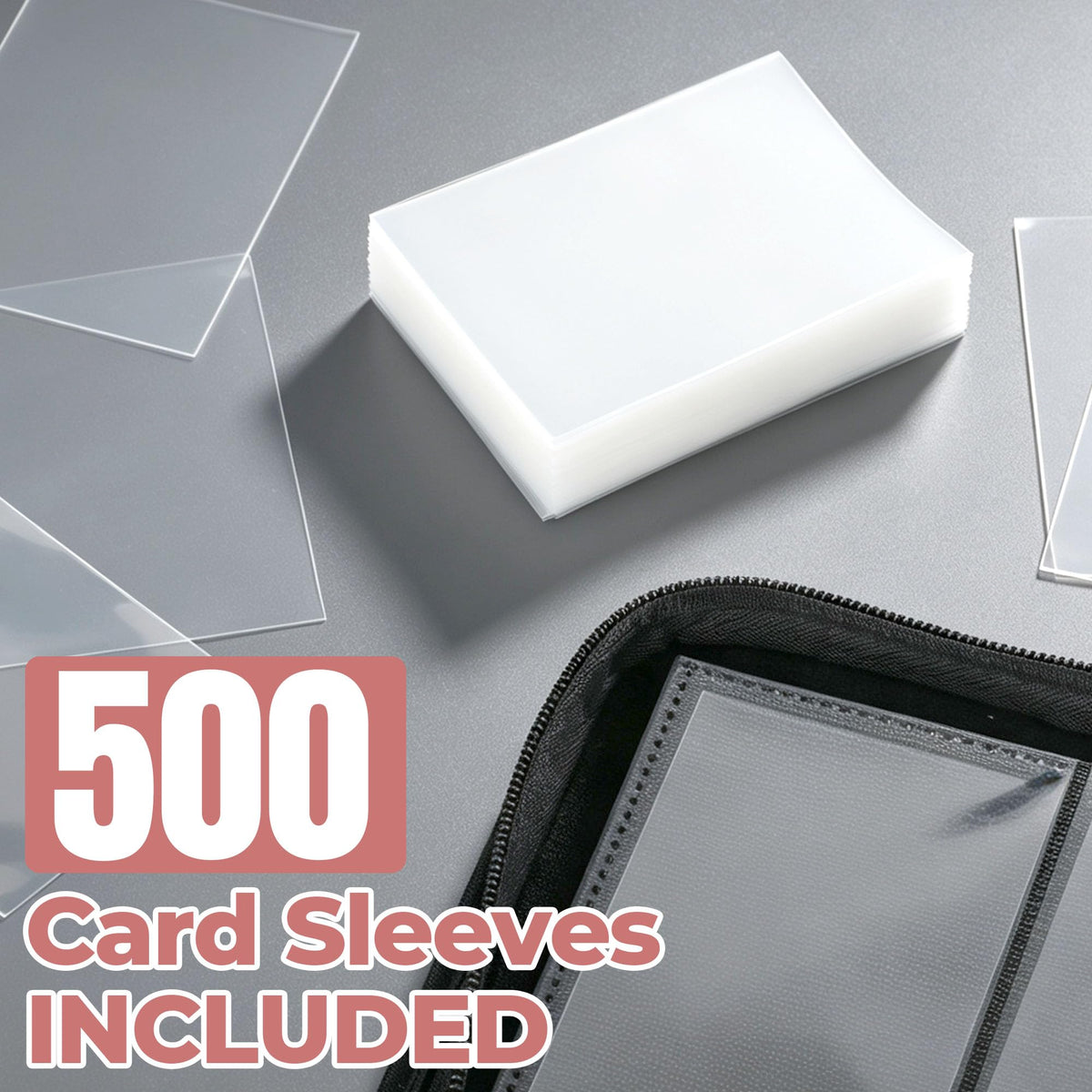 Card Binder 2 Pack, Holds 540 Cards for Each, 500 Card Sleeves INCLUDED