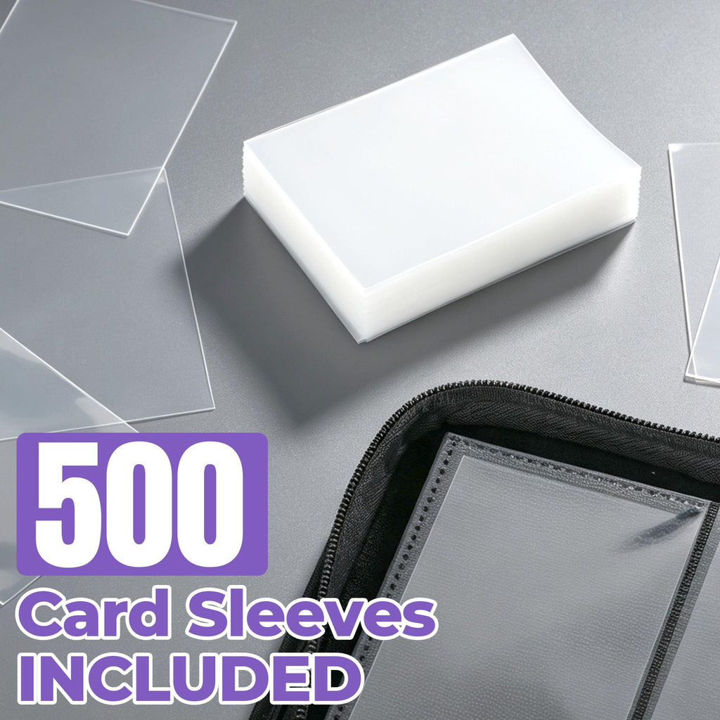 Card Binder 2 Pack, Holds 540 Cards for Each, 500 Card Sleeves INCLUDED