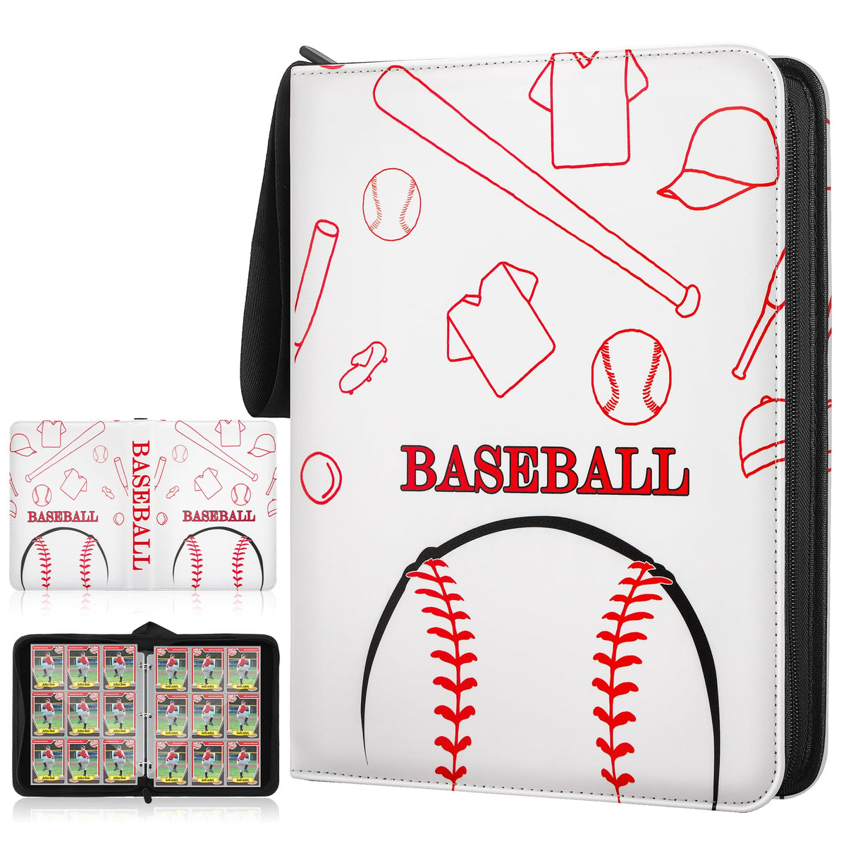 9 Pockets Trading Card Binder with Sleeves Card Organizer, 900 Double Sided Pocket PU Card Collection Binder, Baseball Binder,for Sports Card, MTG, TCG Yugioh Card (Blue)