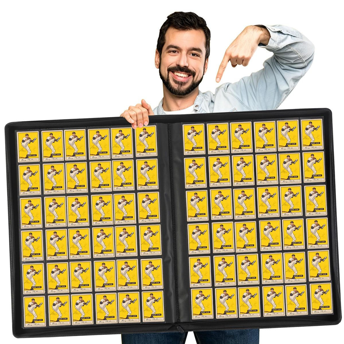 D DACCKIT 3600 Pockets Card Binder，Premium Large 36-Pocke Ringless Trading Card Album - Side Loading UltraSonic-363600 Tech Zip Binder for TCG（Classic Black）