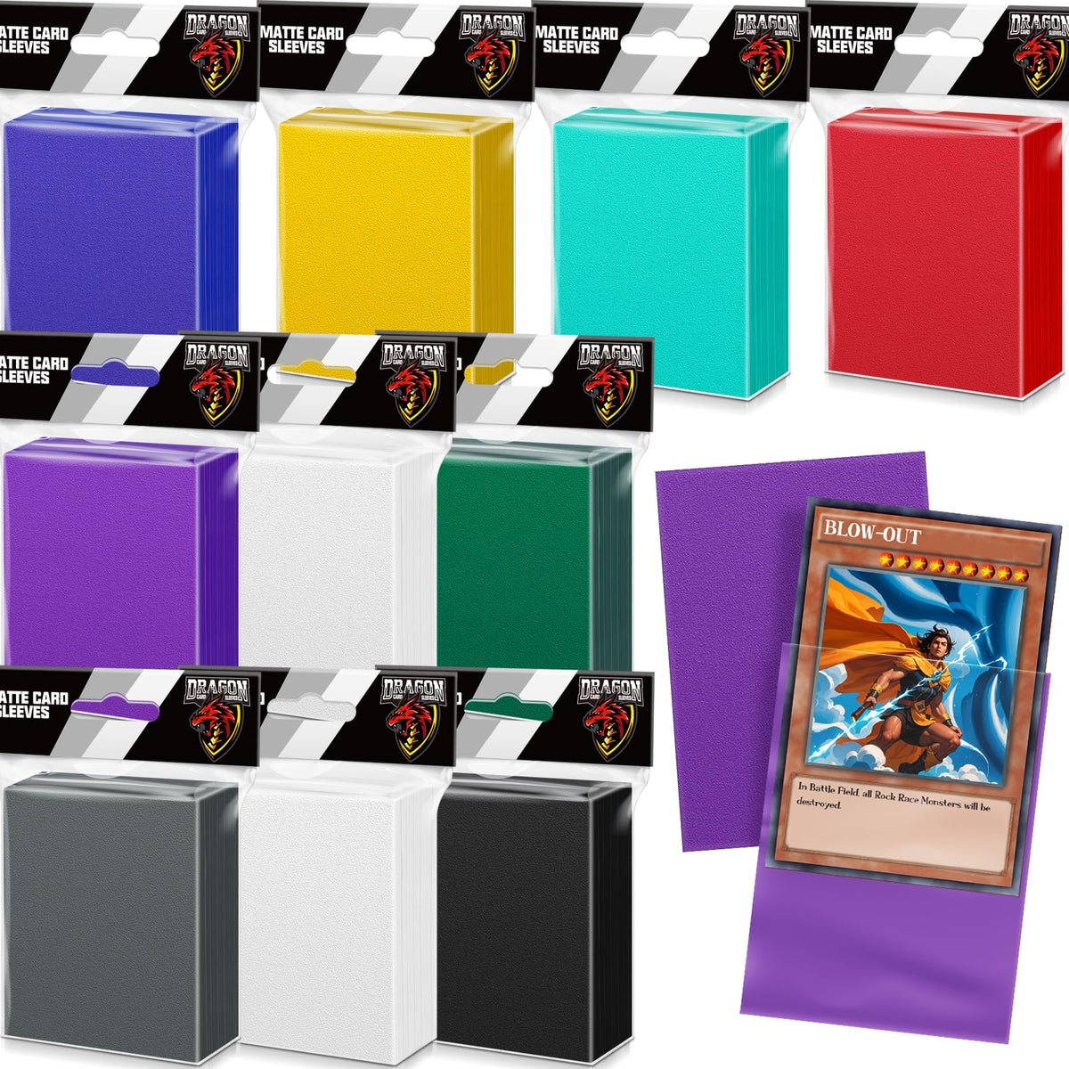 1000Pcs Black Card Sleeves for Trading Cards, Matte MTG Card Sleeves