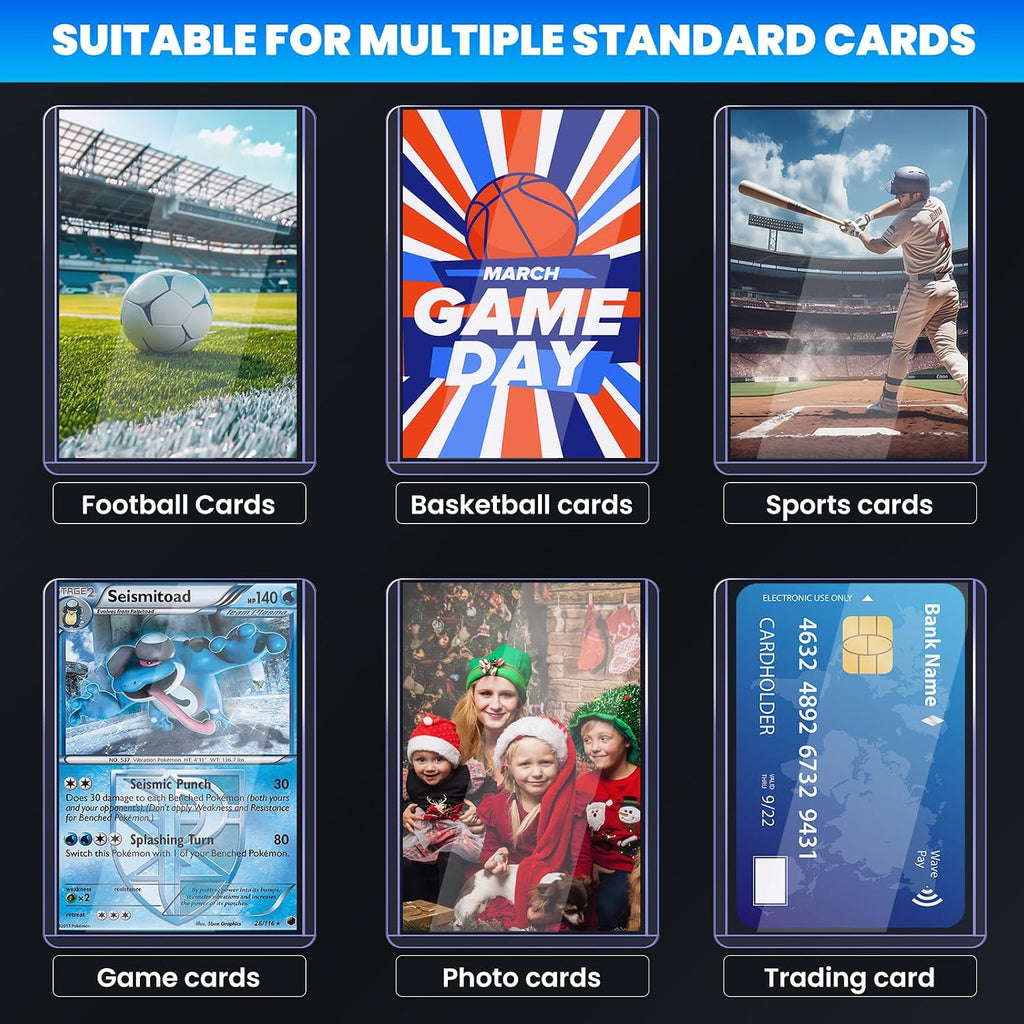 1600 Card Sleeves Top Loaders for Cards, 3" x 4" Hard Plastic Toploaders