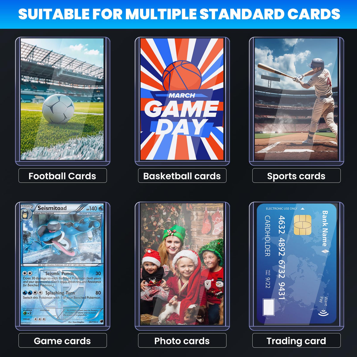 1600 Card Sleeves Top Loaders for Cards, 3" x 4" Hard Plastic Toploaders