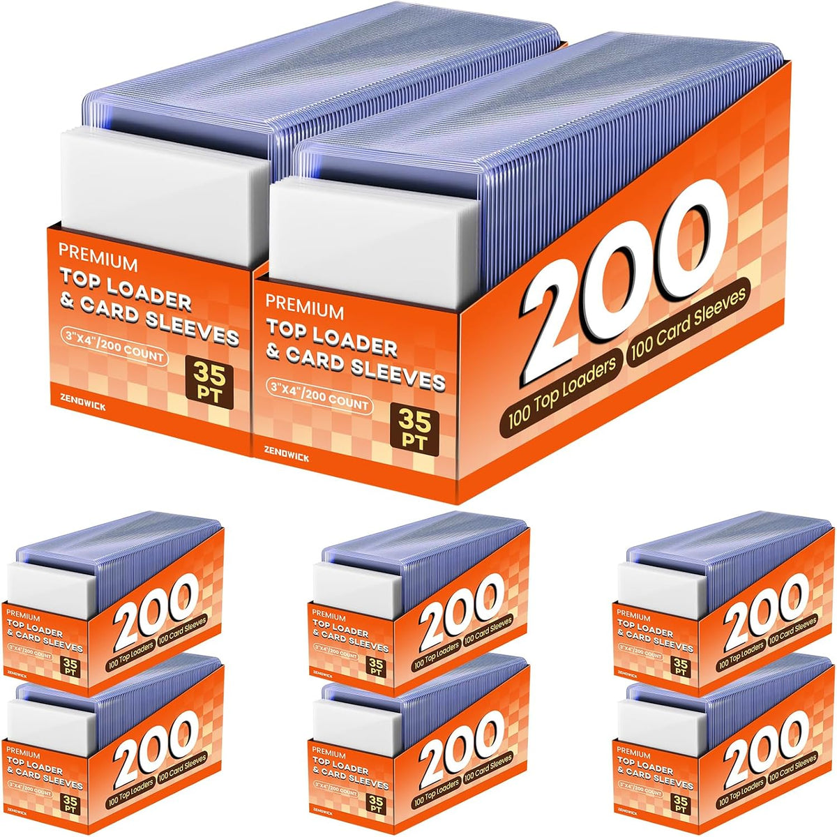 1600 Card Sleeves Top Loaders for Cards, 3" x 4" Hard Plastic Toploaders