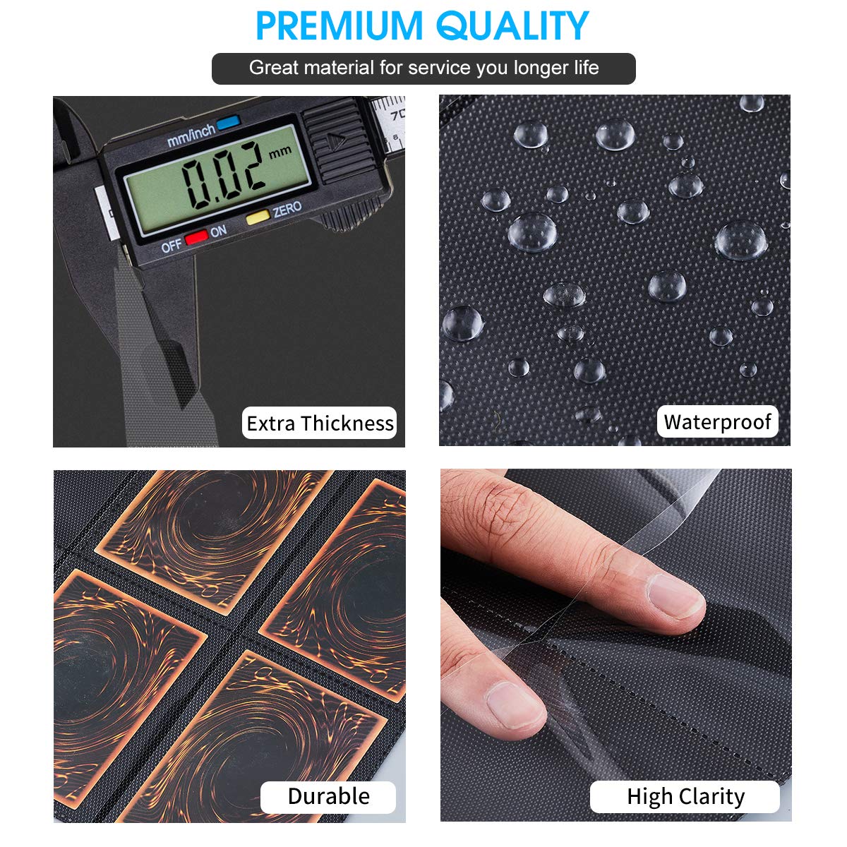 1080 Pockets Baseball Card Sleeves, JIQEZNL Premium 9 Pocket Card Sleeves Binder Sheets for 3 Ring Binder, Double Side Trading Card Protector Pages for Pokemon, Yugioh, Sport, Football Card Collector