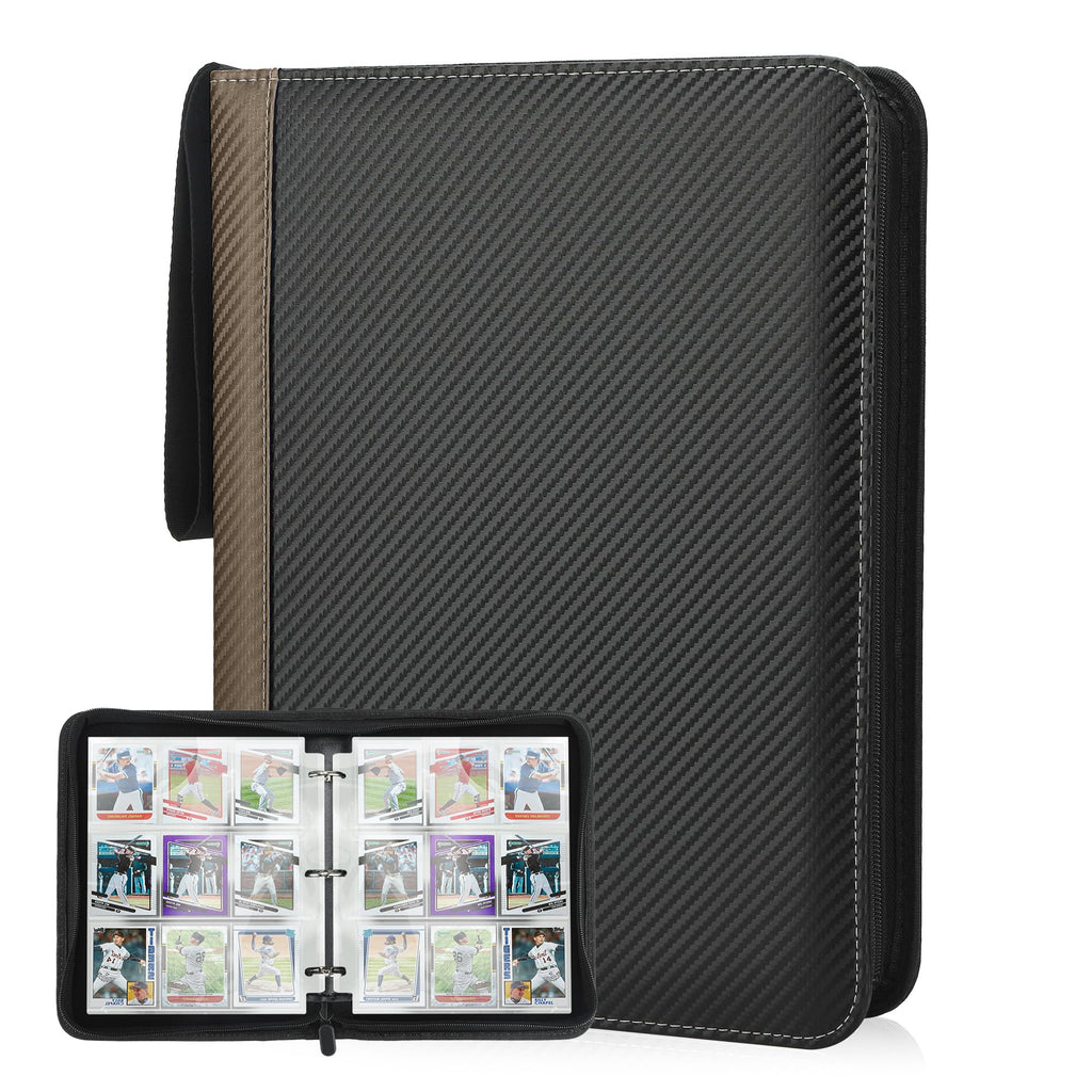9 Pockets Trading Card Binder with Sleeves Card Organizer, 900 Double Sided Pocket PU Card Collection Binder, Baseball Binder,for Sports Card, MTG, TCG Yugioh Card (Blue)
