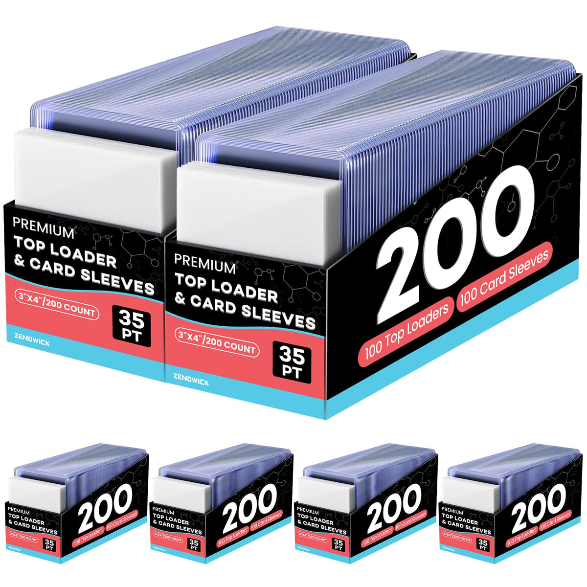 1600 Card Sleeves Top Loaders for Cards, 3" x 4" Hard Plastic Toploaders