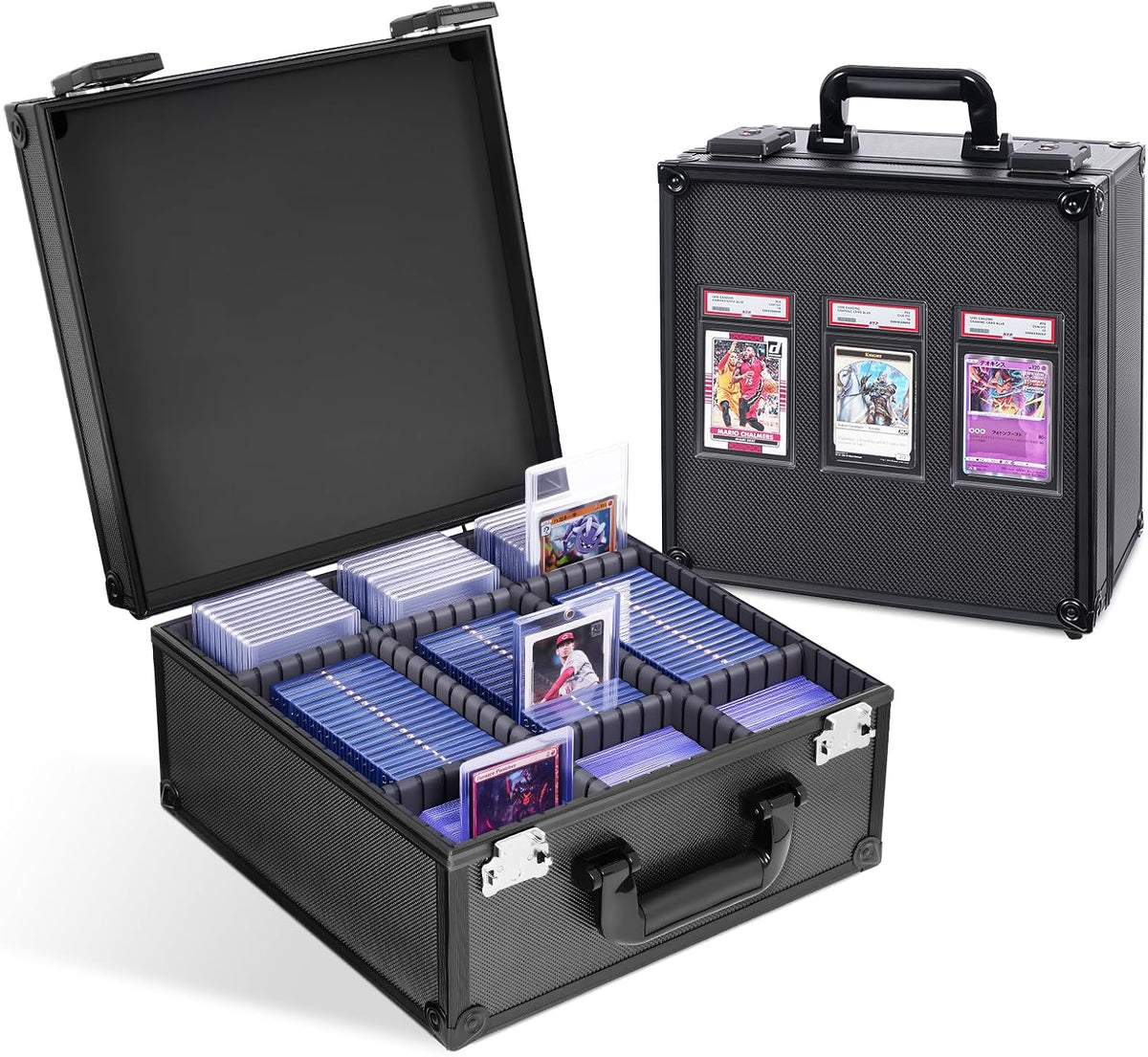 Black Graded Card Storage Box, TSA Lock Slab Case, Display Window