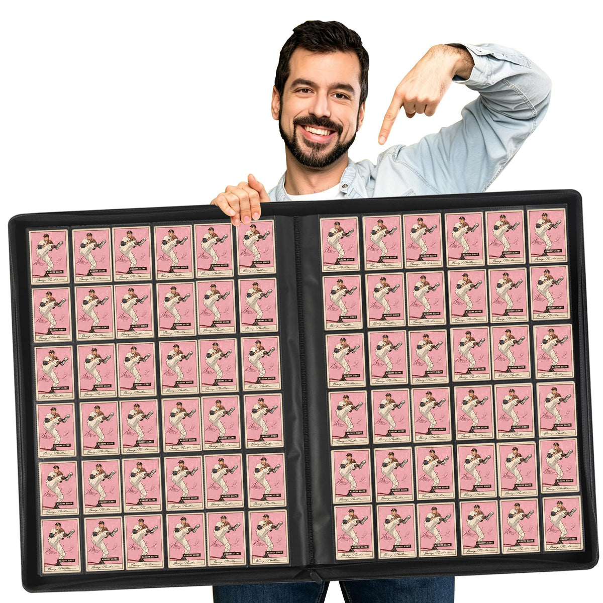 D DACCKIT 3600 Pockets Card Binder，Premium Large 36-Pocke Ringless Trading Card Album - Side Loading UltraSonic-363600 Tech Zip Binder for TCG（Classic Black）